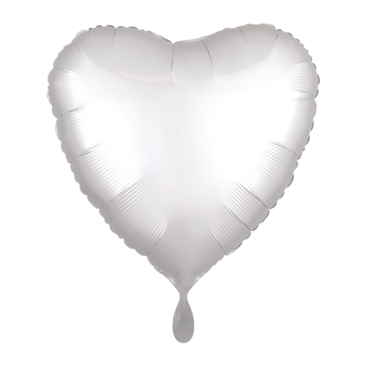 Ballon - Silk Lustre - Weiß - Herz