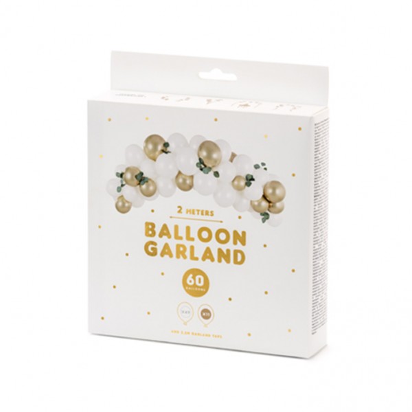 Ballongirlande - Weiß/Gold