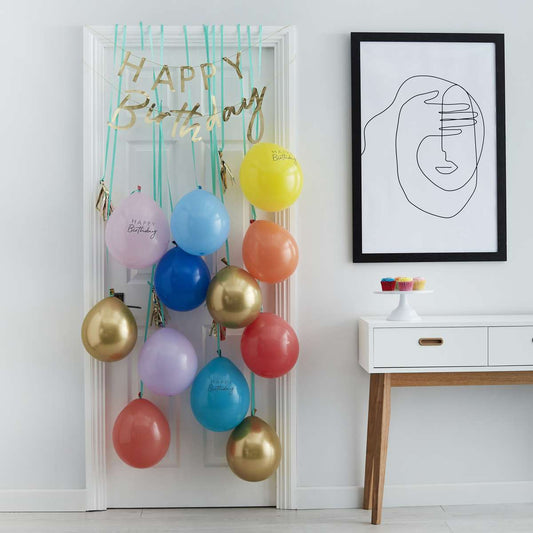 Ballon Tür kit - Happy Birthday - multicoloured