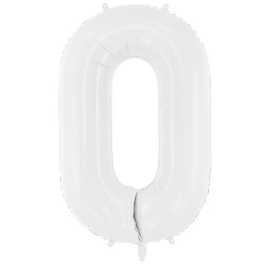 XXL Ballonzahl - Nummer 0 - Weiß