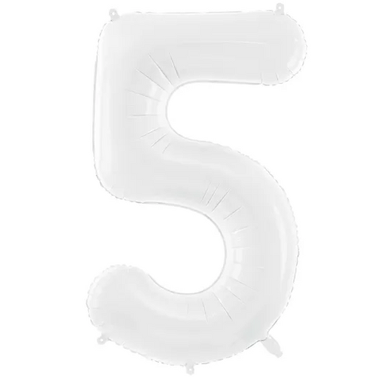 XXL Ballonzahl - Nummer 5 - Weiß