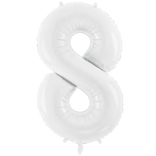 XXL Ballonzahl - Nummer 8 - Weiß