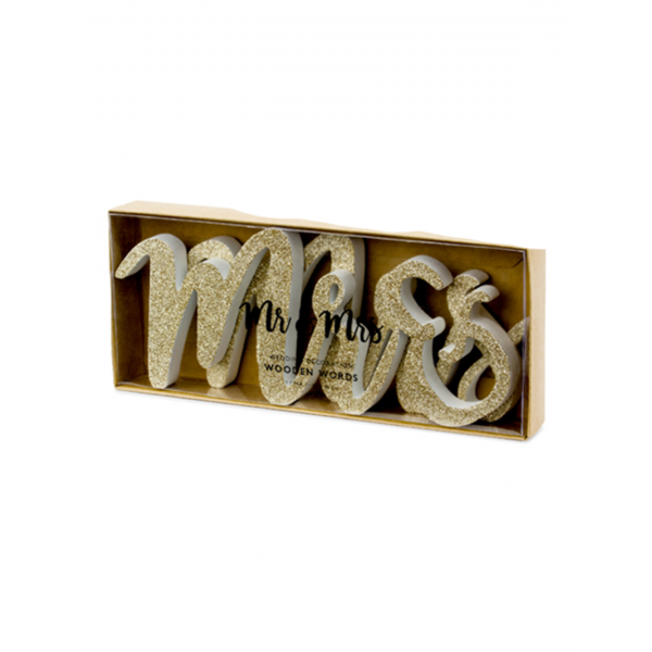 Holzdekoration - Mr & Mrs Gold