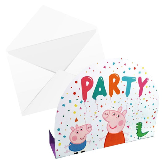 Einladungskarten - Peppa Pig - 8 Stück