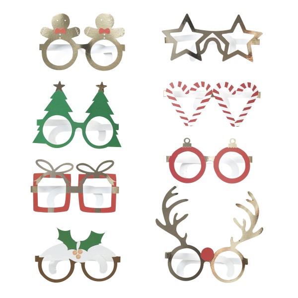 Spaßbrillen - Weihnachten - 8 Stück