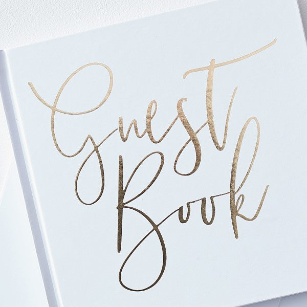 Gästebuch - Weiß & Gold