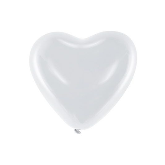Herzballons - Ø 25cm - Weiß - 100 Stück
