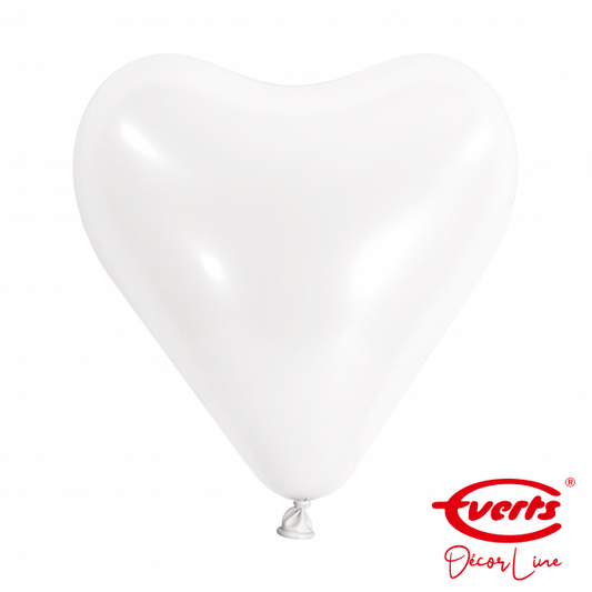 Herzballons  - Frosty White - 50 Stück - Ø 30cm