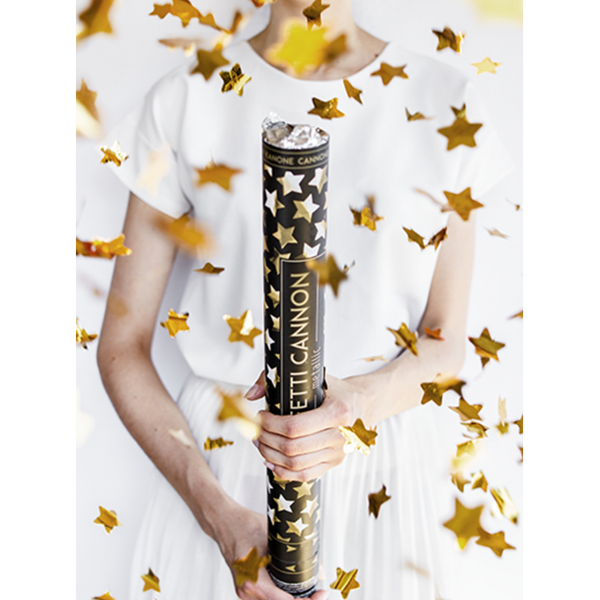 XL Konfettikanone - Golden Stars - 60cm
