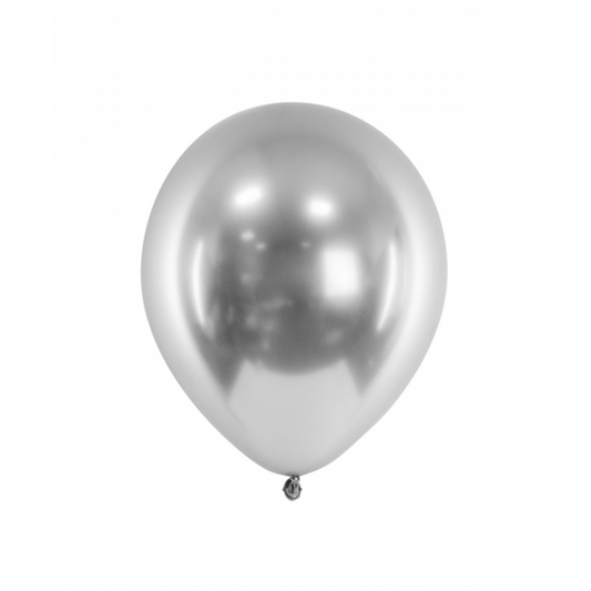 50 Luftballons - Ø 27cm - Glossy - Silber