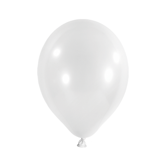 50 Luftballons - Metallic - Weiß - Ø 30cm