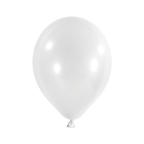 50 Luftballons - Metallic - Weiß - Ø 30cm