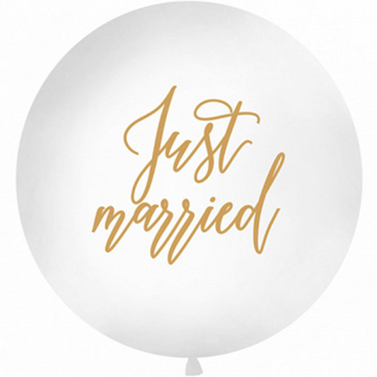 Riesenballon - Just Married - Gold - Ø 1m