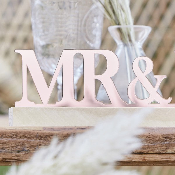 Acryldekoration - Mr & Mrs - Rosegold