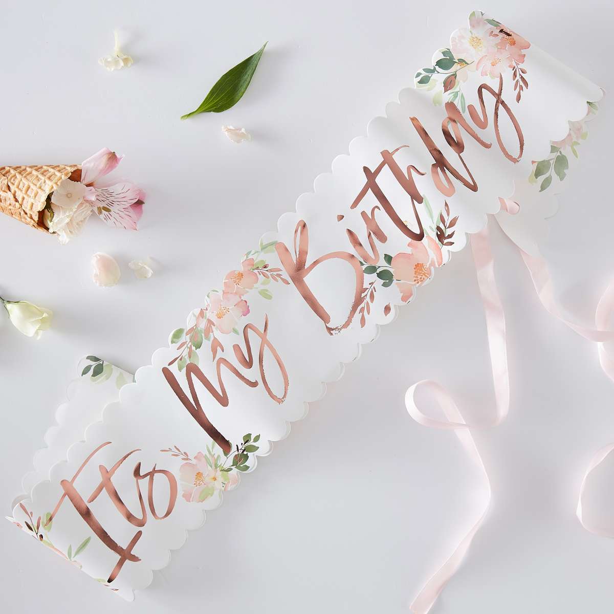 Schärpe - Its My Birthday - Floral, Rosegold