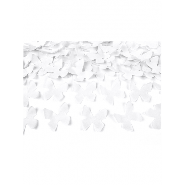 XL Konfettikanone - Papierschmetterlinge - Weiß - 60cm