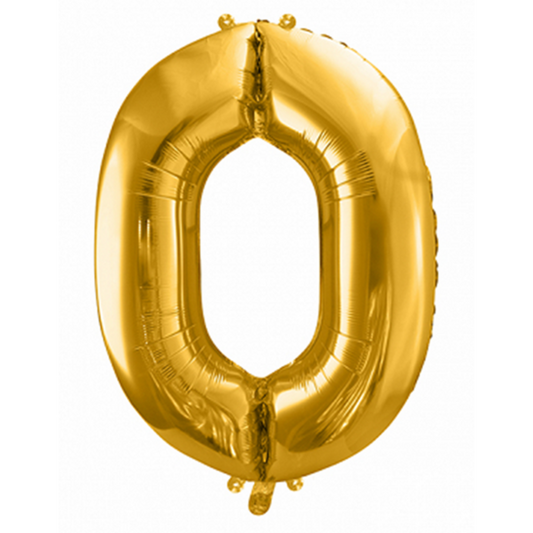 XXL Ballon Zahl - Nummer 0 - Gold