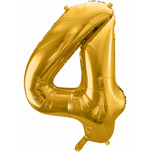XXL Ballon Zahl - Nummer 4 - Gold