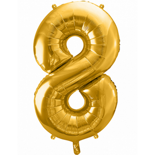 XXL Ballon Zahl - Nummer 8 - Gold